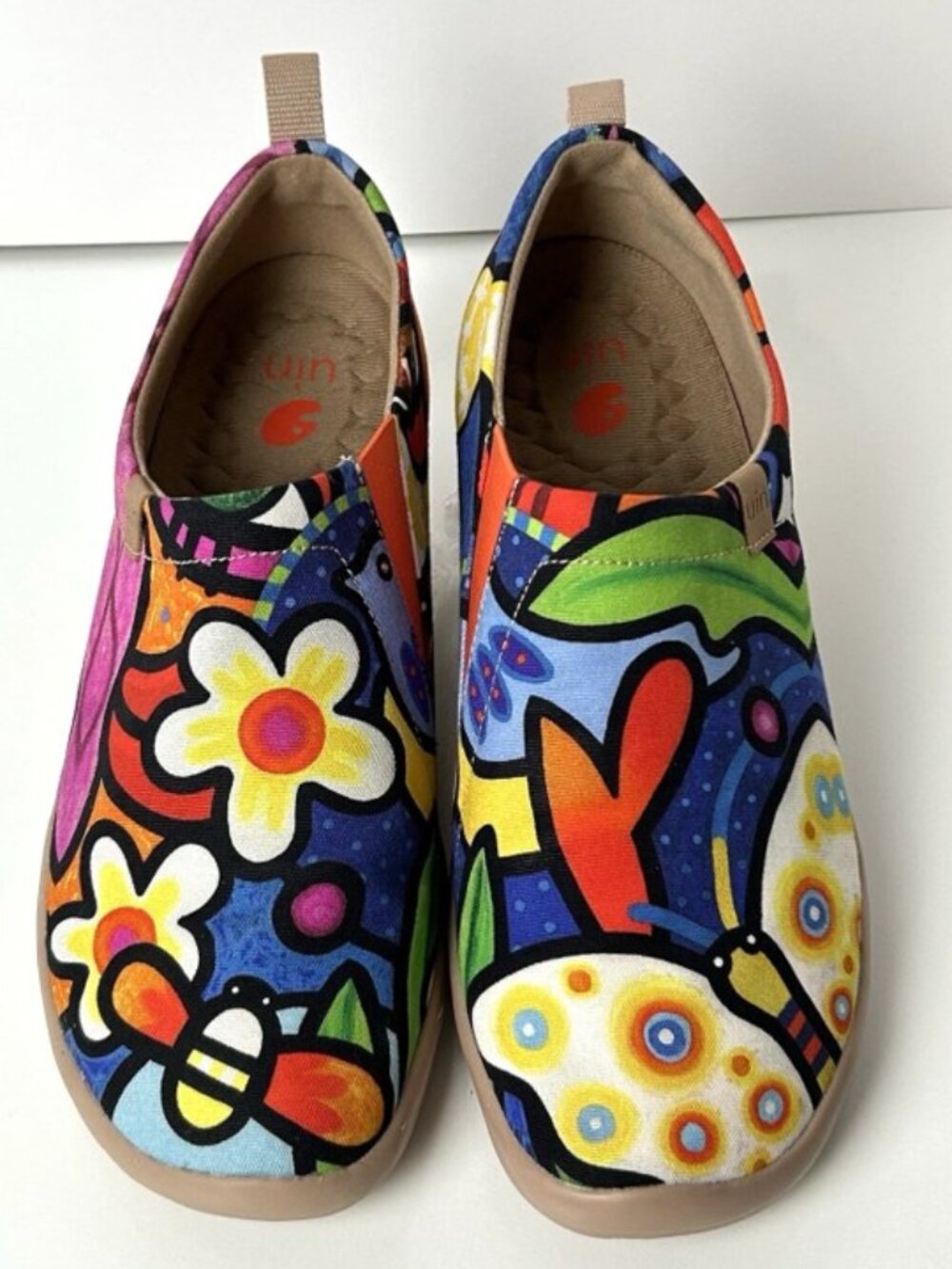 UIN Women Secret Garden Toledo Slip On Shoes Canvas Sz 10.5 Artsy Boho Chic